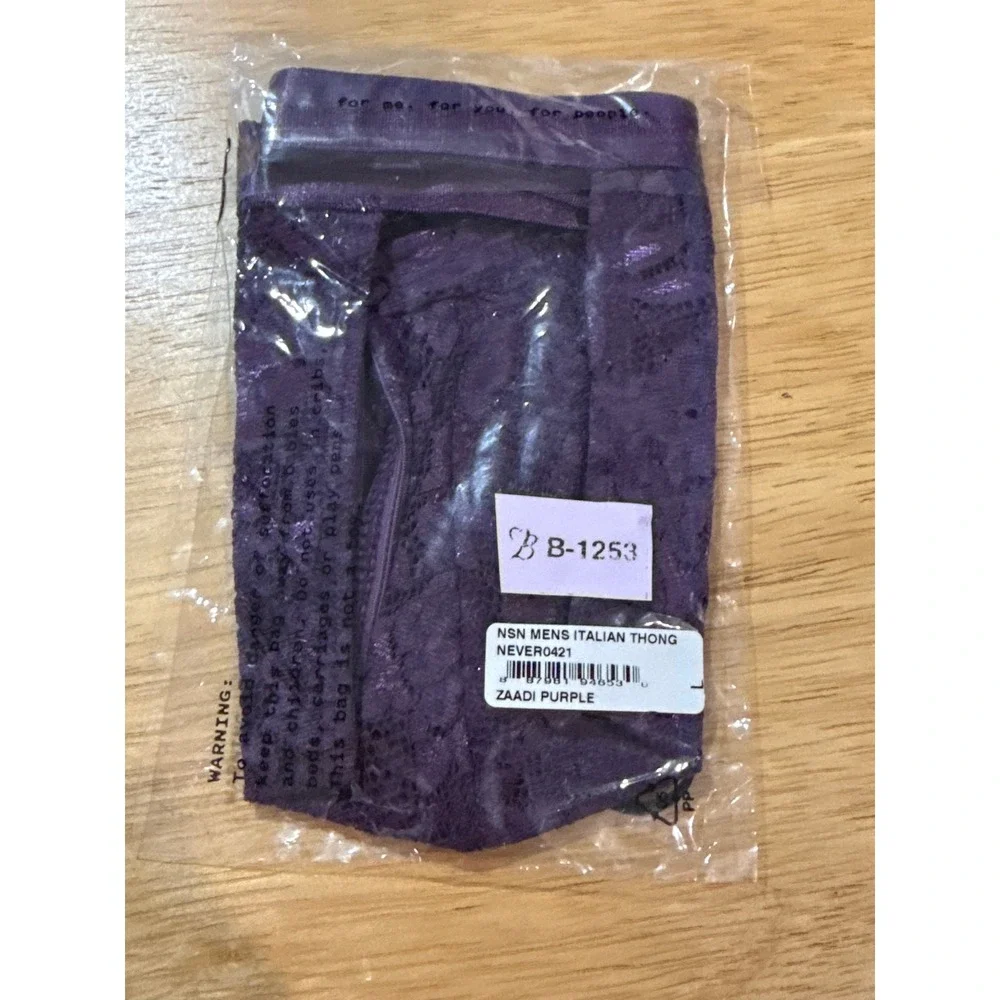 Cosabella NSN Comfort Micro Brief Zaadi Purple Lace Men's Underwear Size L NWT